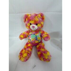 Build-A-Bear Sun Sparkle Teddy Bear vibrant, swirling mix of pink yellow orange